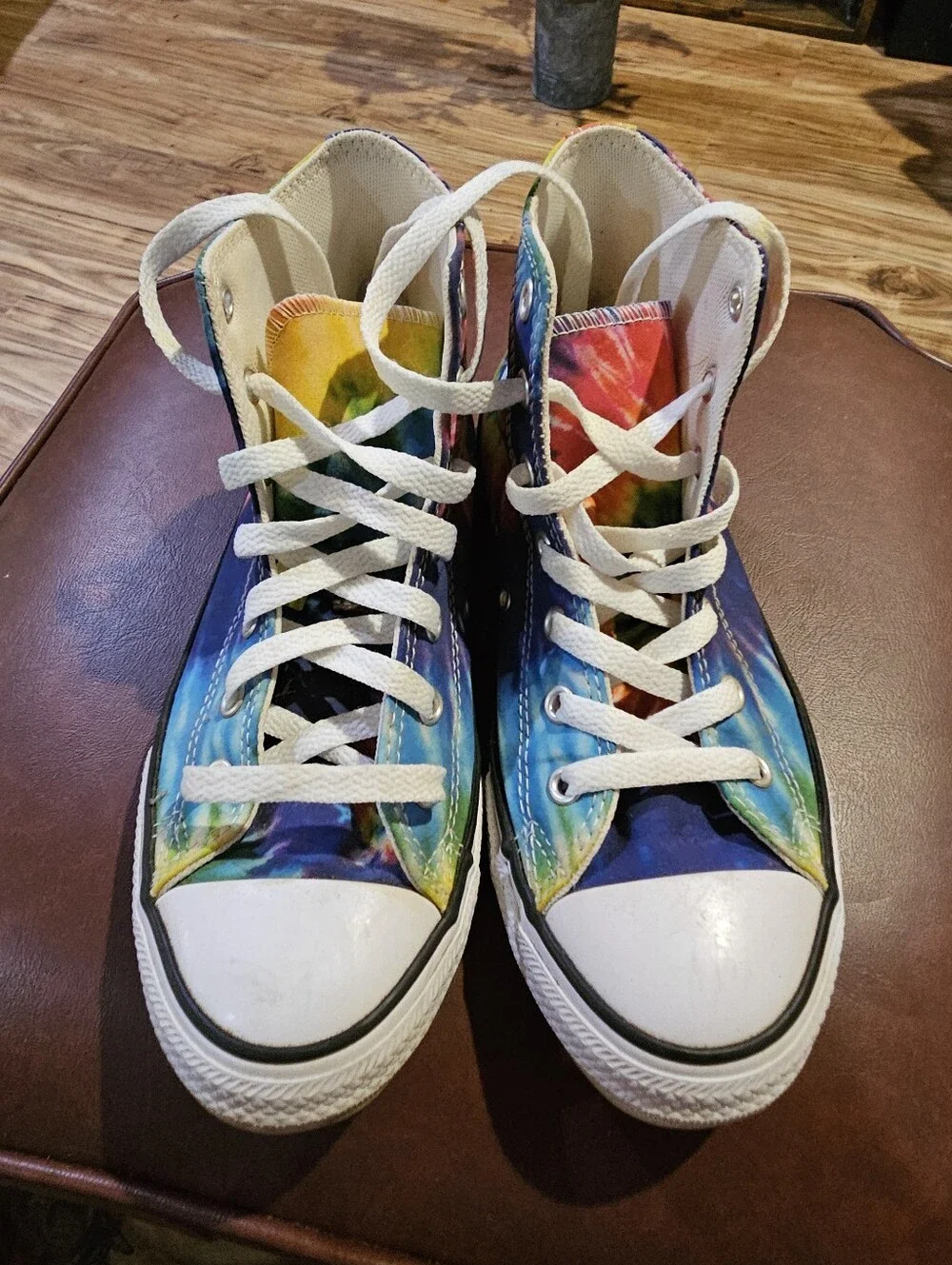 Converse Brand Tie-Dye High Top Canvas Sneakers - Multicolor Size 3